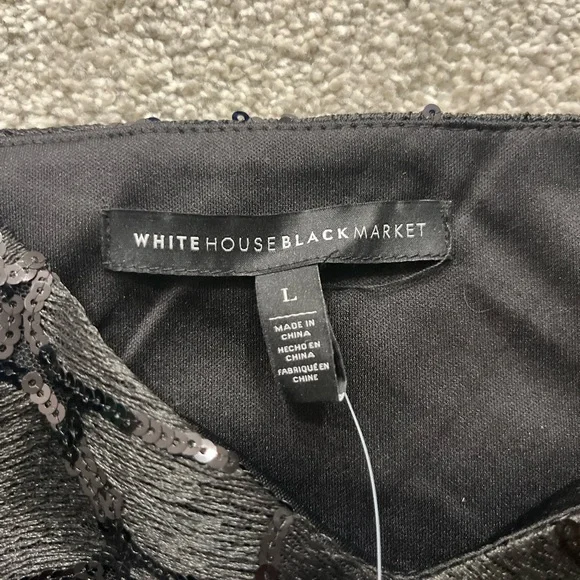 White House Black Market Black Sequin Women's Top - Picture 4 of 7